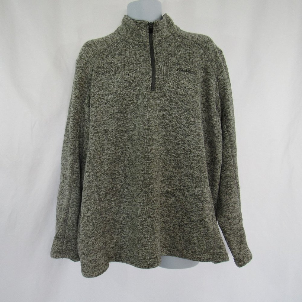 Eddie Bauer Men's Gray Pullover, 1/4 Zip, Long Sleeve, Knit, Size XXL